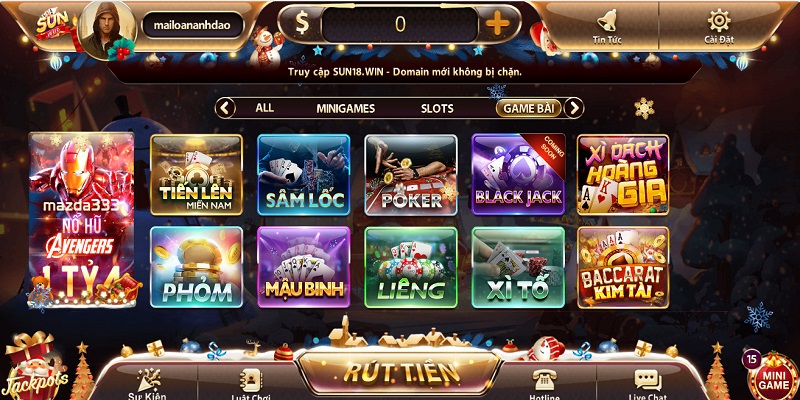 Game bài Sunwin rất phong phú 